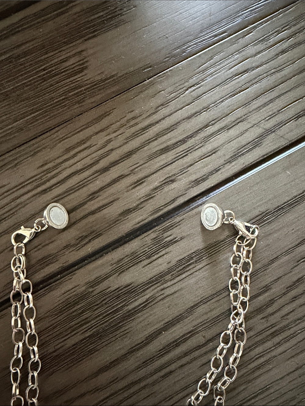 Katia Designs Silver Double-Layer Necklace with Silver Crystal Pendant - Picture 4 of 7
